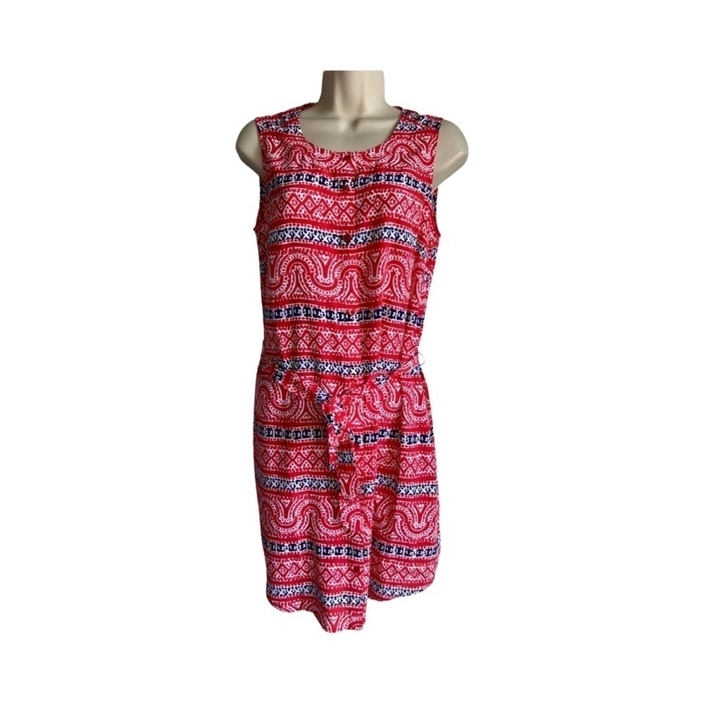 Vineyard Vines Sleeveless Shift Dress Red/Navy/White Size 2